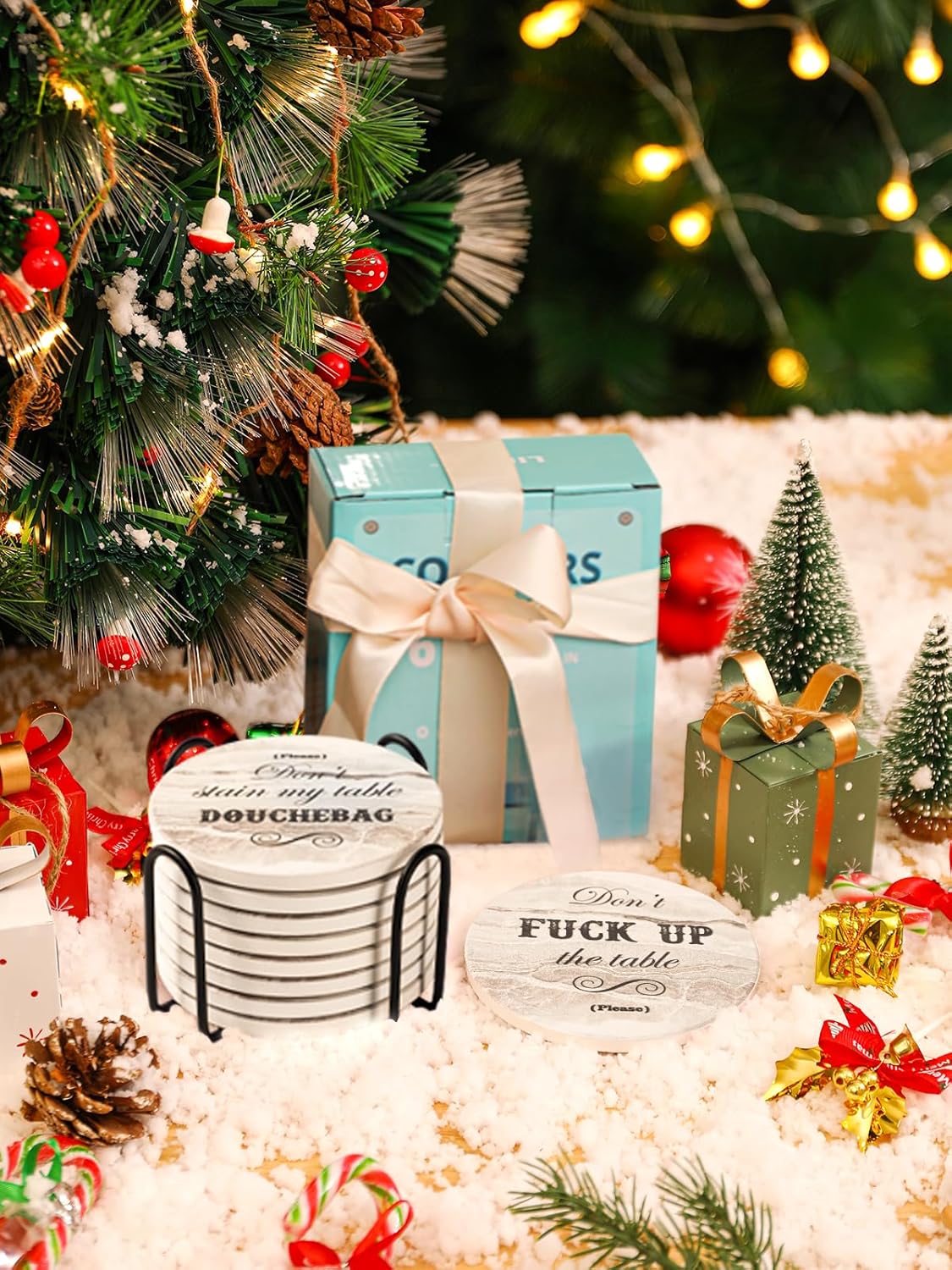 Cilifer® Funny Sandstone Absorbent Drinks Coasters