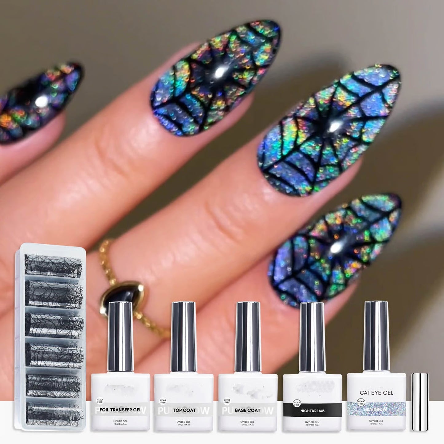 🕸️Cilifer® IG Nail Trend Set – Holo Spiderweb