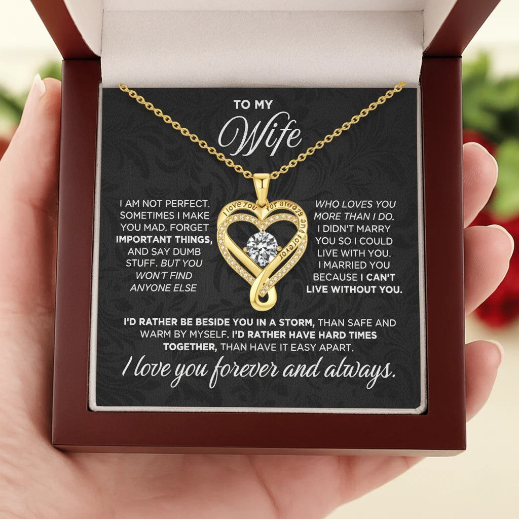 CILIFER® To My Wife Heart Necklace – Forever & Always Gift Box
