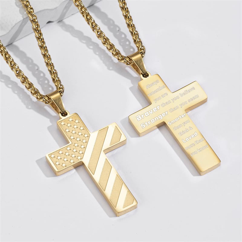 CILIFER® 🏆Flash Sale⚡ 50K+ SOLD! Almost Gone-💥🎉✨Flag Cross Necklace.Best Gifts