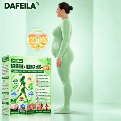 DAFEILA® 10-in-1 Nano Microneedle Patches with Berberine, Moringa & NAD+ — 7 Patches