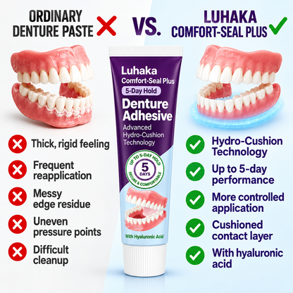 Luhaka Comfort-Seal Plus 5-Day Denture Adhesive with Hyaluronic Acid