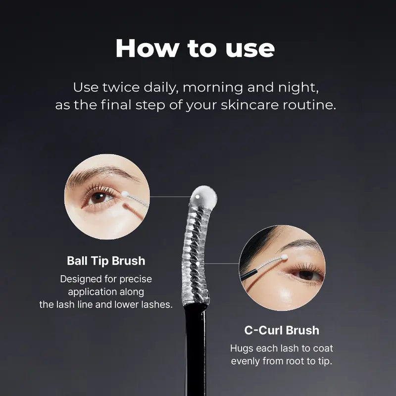 Peptide Lash & Brow Serum with Precision Brush – Fuller-Looking Lashes, 15ml