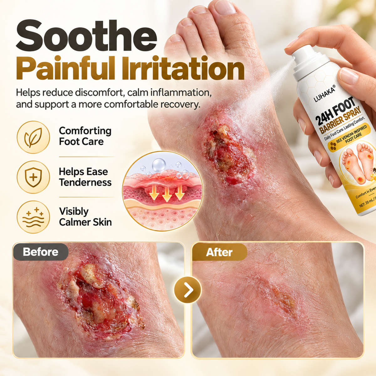 LUHAKA® GlucaVeil 24H Foot Barrier Spray
