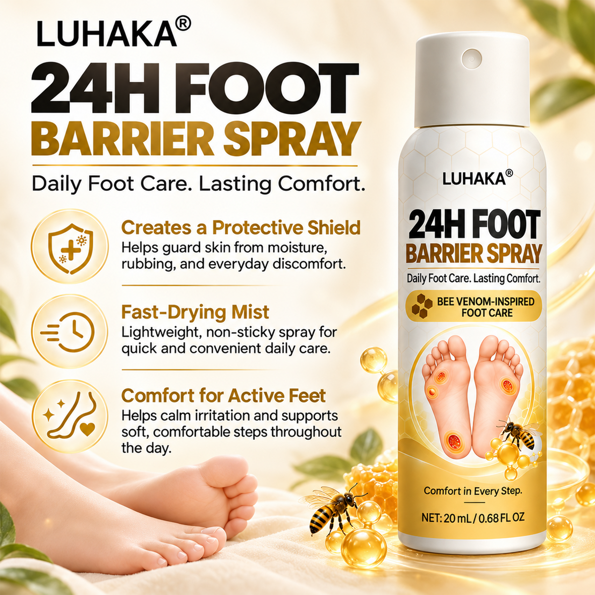 LUHAKA® GlucaVeil 24H Foot Barrier Spray