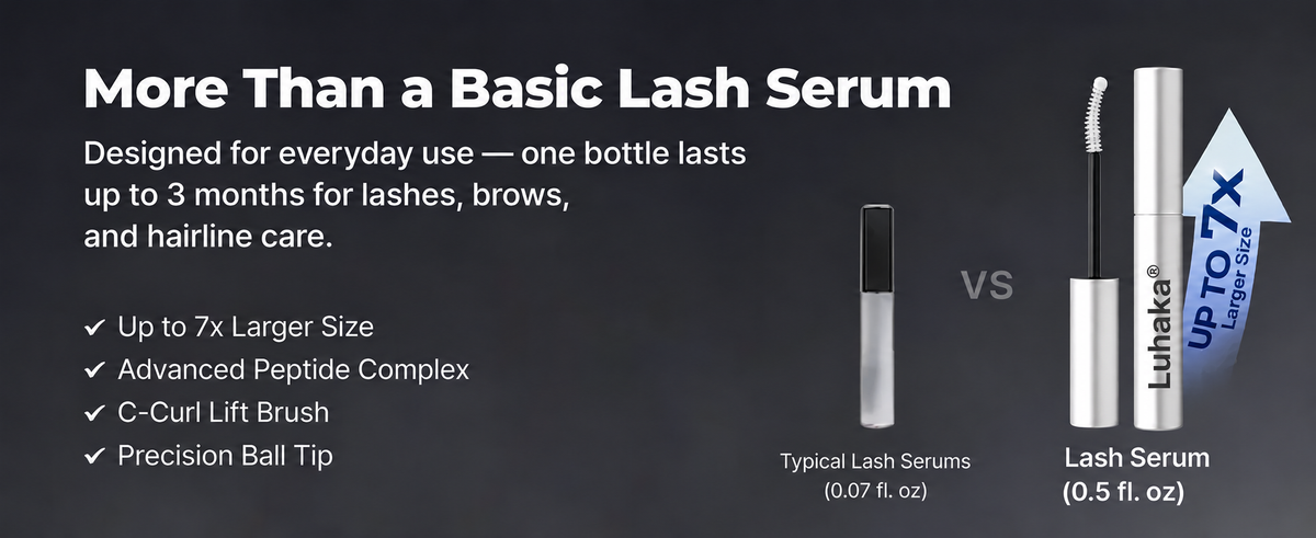 Peptide Lash & Brow Serum with Precision Brush – Fuller-Looking Lashes, 15ml