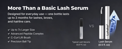 Peptide Lash & Brow Serum with Precision Brush – Fuller-Looking Lashes, 15ml