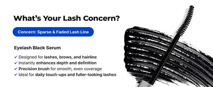 Peptide Lash & Brow Serum with Precision Brush – Fuller-Looking Lashes, 15ml