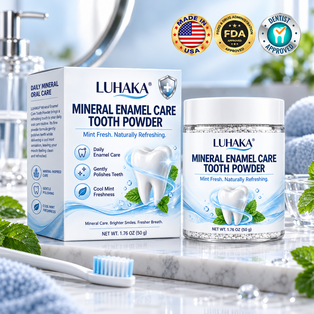 LUHAKA® ENAMEL RENEWAL MINERAL TOOTH POWDER