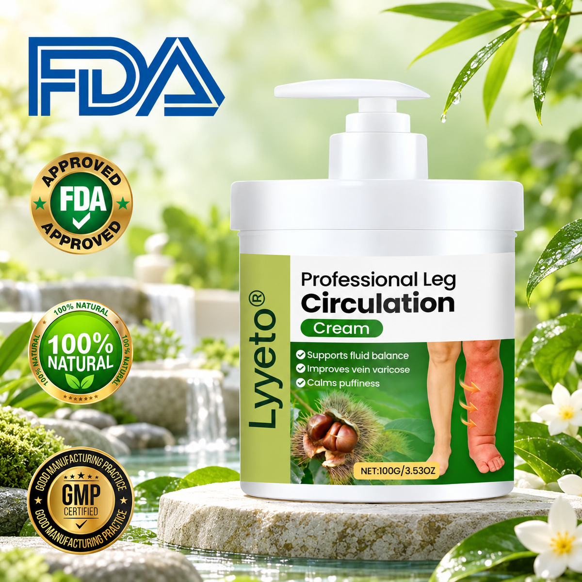 Lyyeto® Botanical Leg Care Cream — Daily Skin Comfort & Moisture, 100g