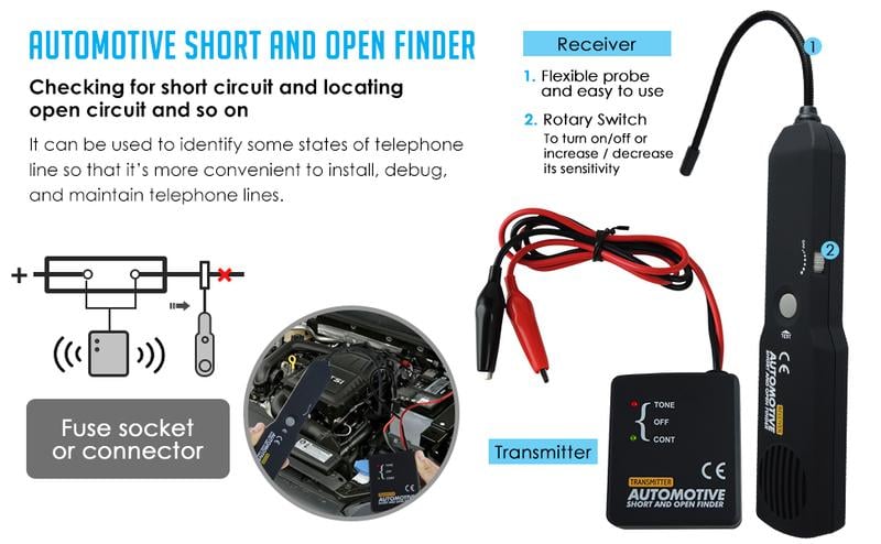 CILIFER® EM415Pro Automotive Electrical Open&Short Finder Circuit Tester.Tone Generator Cable Wire Breaker Fault Finder