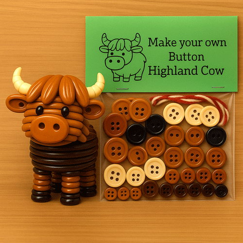 Cilifer® DIY Button Highland Cow Craft Kit