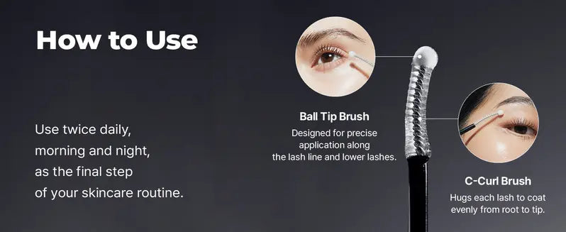Peptide Lash & Brow Serum with Precision Brush – Fuller-Looking Lashes, 15ml