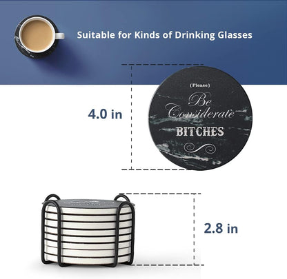 Cilifer® Funny Sandstone Absorbent Drinks Coasters