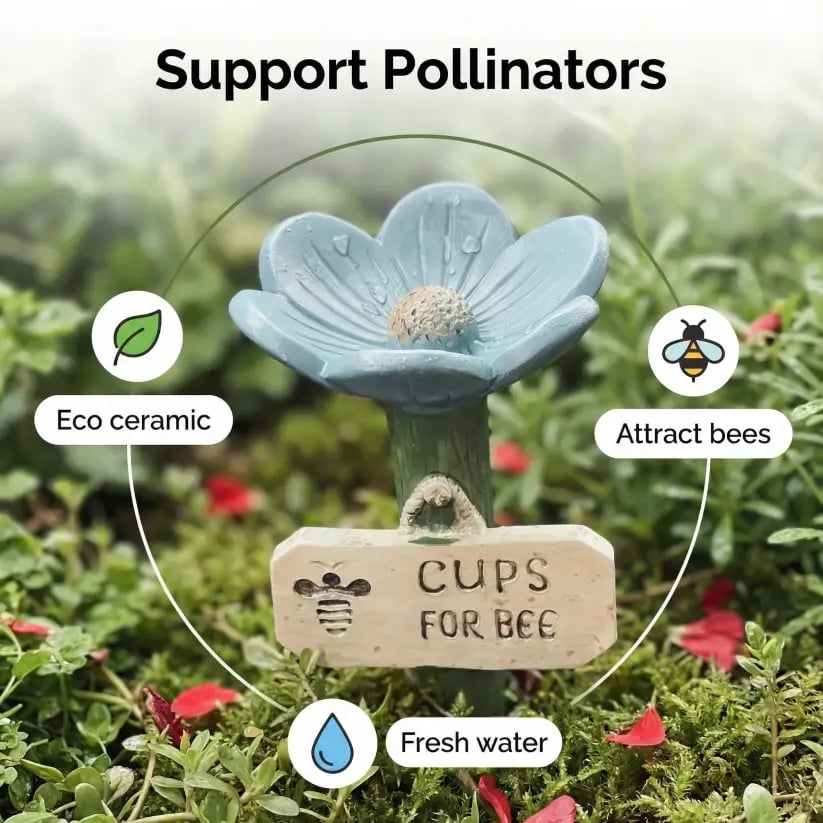CILIFER® 🌸Flower-shaped resin bee watering station🐝💧