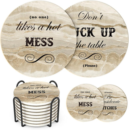 Cilifer® Funny Sandstone Absorbent Drinks Coasters