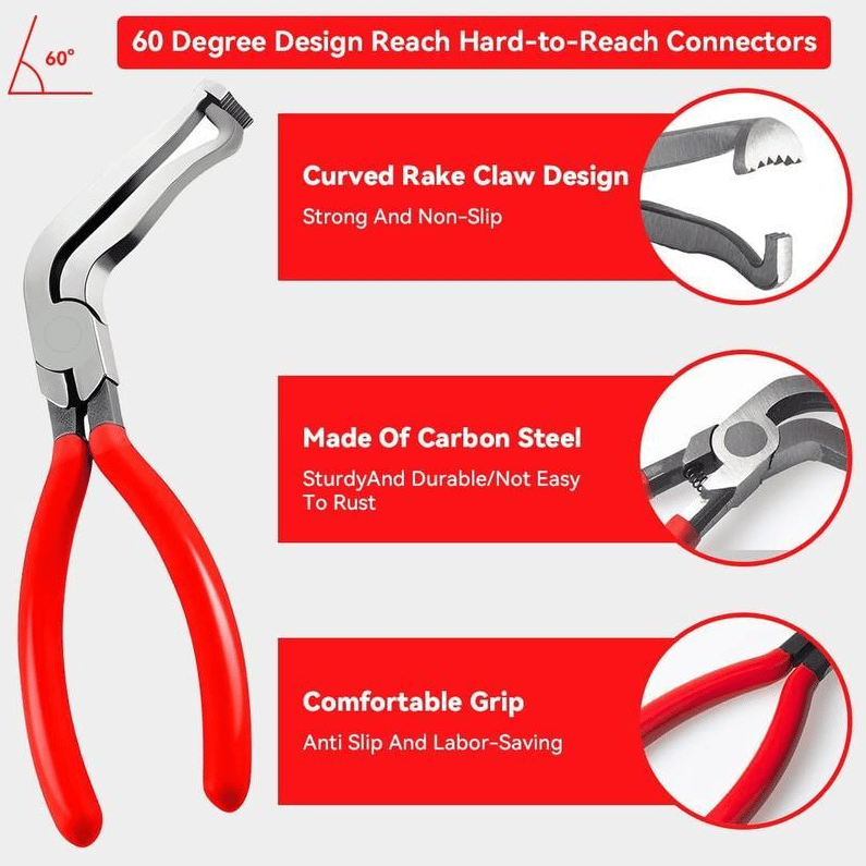 CILIFER® Automotive Electrical Disconnect Pliers Kit.Auto Repair Plier.High-Carbon Steel Connector Separator 60 ° Pliers.Hose Clamp Plier.Car Trim Clip Removal Pliers.Plug Release Tool and Wire Terminal Removal