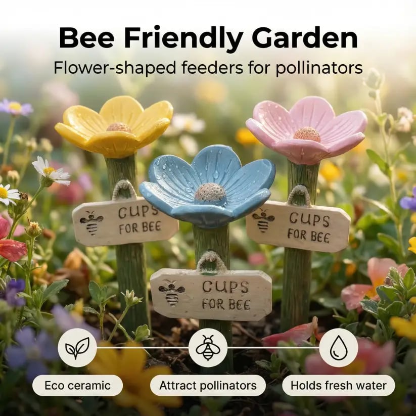 CILIFER® 🌸Flower-shaped resin bee watering station🐝💧