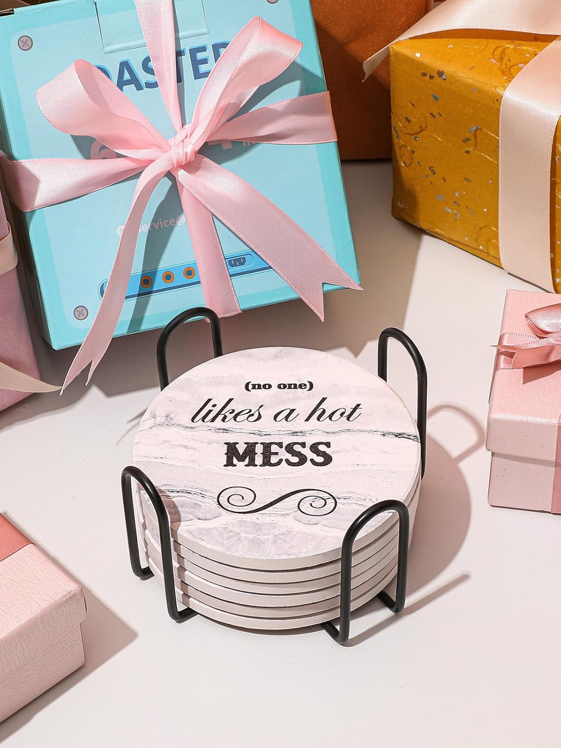 Cilifer® Funny Sandstone Absorbent Drinks Coasters