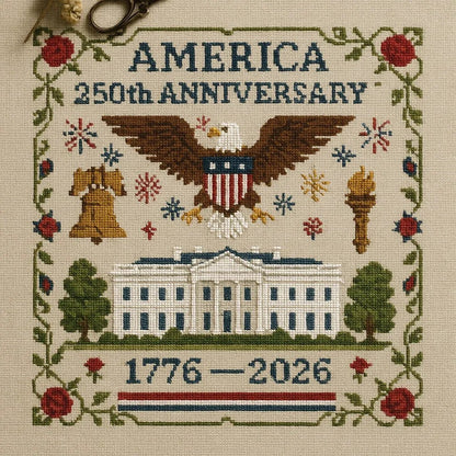 ✨Cilifer® 250th Anniversary of America Cross Stitch Kit – Celebrate with Craft and Tradition