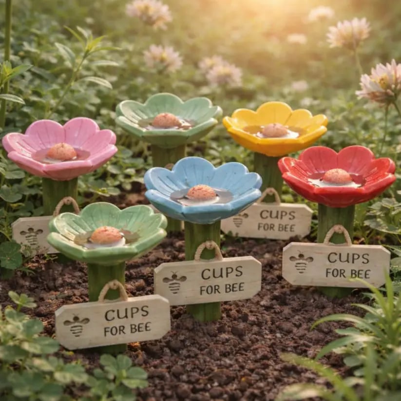 CILIFER® 🌸Flower-shaped resin bee watering station🐝💧