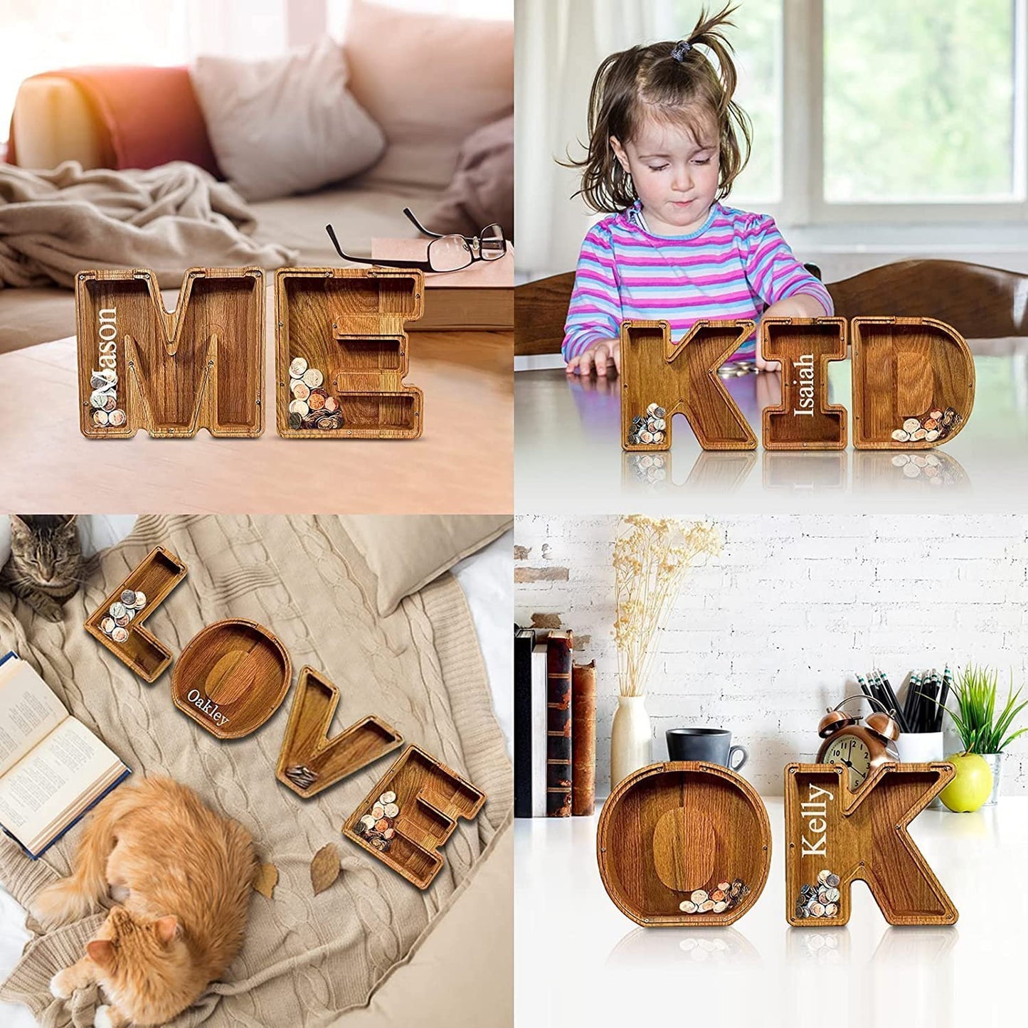 🎁Last Day 49% OFF - Cilifer® Customized wooden piggy bank gift for children🎉