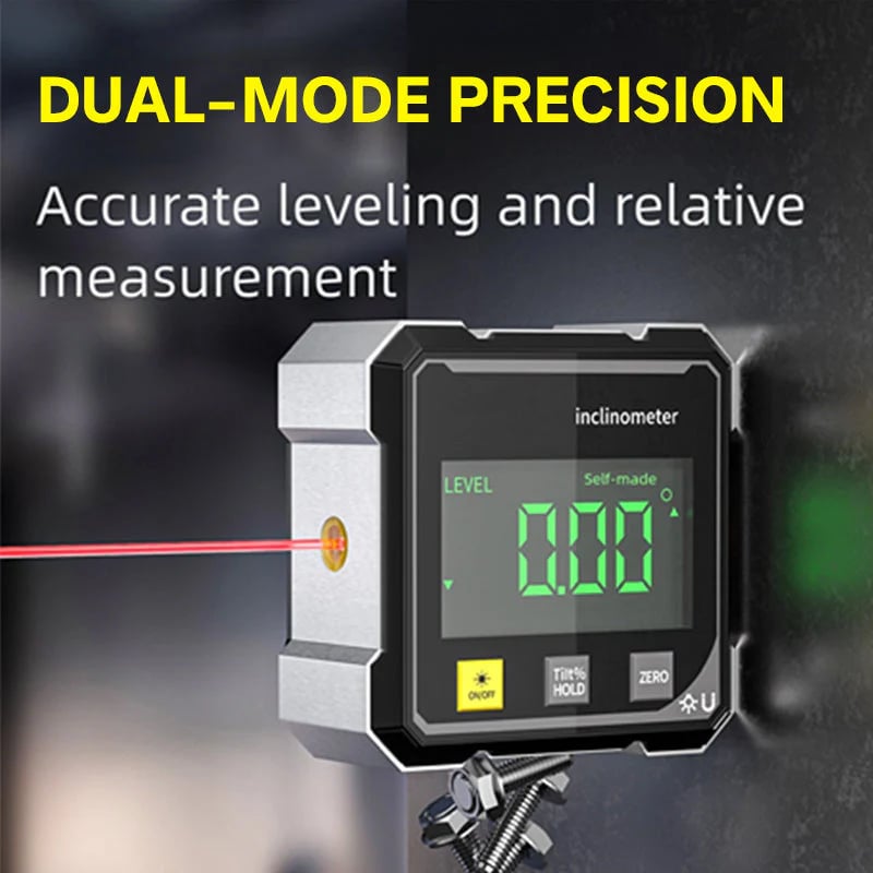 CILIFER® 4-Side Magnetic Digital Angle Gauge with Laser