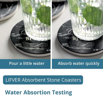 Cilifer® Funny Sandstone Absorbent Drinks Coasters