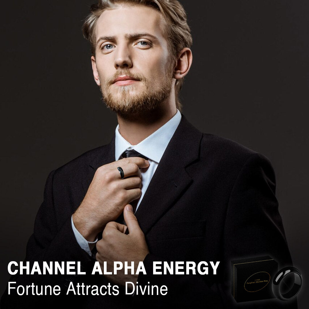 💜🤍Kisshi™FengShui Obsidian Ring