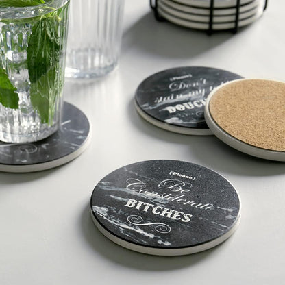 Cilifer® Funny Sandstone Absorbent Drinks Coasters