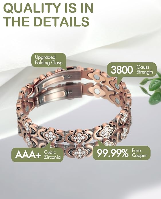 CILIFER® 🔥 60% OFF – Last 3 Hours! ⏰ Magnetic Copper Bracelet for Women | Pure Copper + 3800 Gauss Magnets