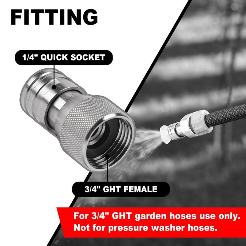 CILIFER® Garden Hose to Mini Power Washer Adapter-3/4 GHT to 1/4