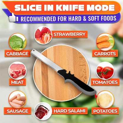 CILIFER® 2 in 1 Kitchen Scissors for Food – Stainless Steel Blade & Plastic Cutting Board Scissors with Safety Lock |  Tomato Knife, Fruit & Vegetable Cutter – Easy-to-Use Kitchen Shears for Meat, Cheese