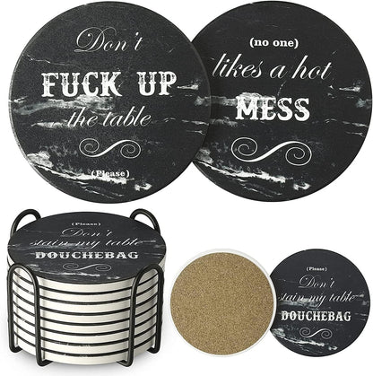 Cilifer® Funny Sandstone Absorbent Drinks Coasters