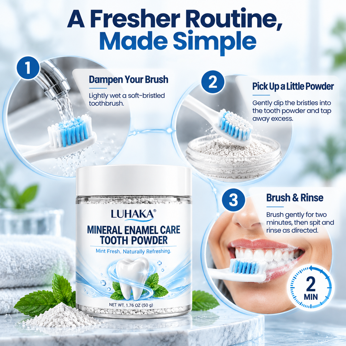 LUHAKA® ENAMEL RENEWAL MINERAL TOOTH POWDER