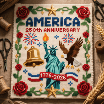 ✨Cilifer® 250th Anniversary of America Cross Stitch Kit – Celebrate with Craft and Tradition