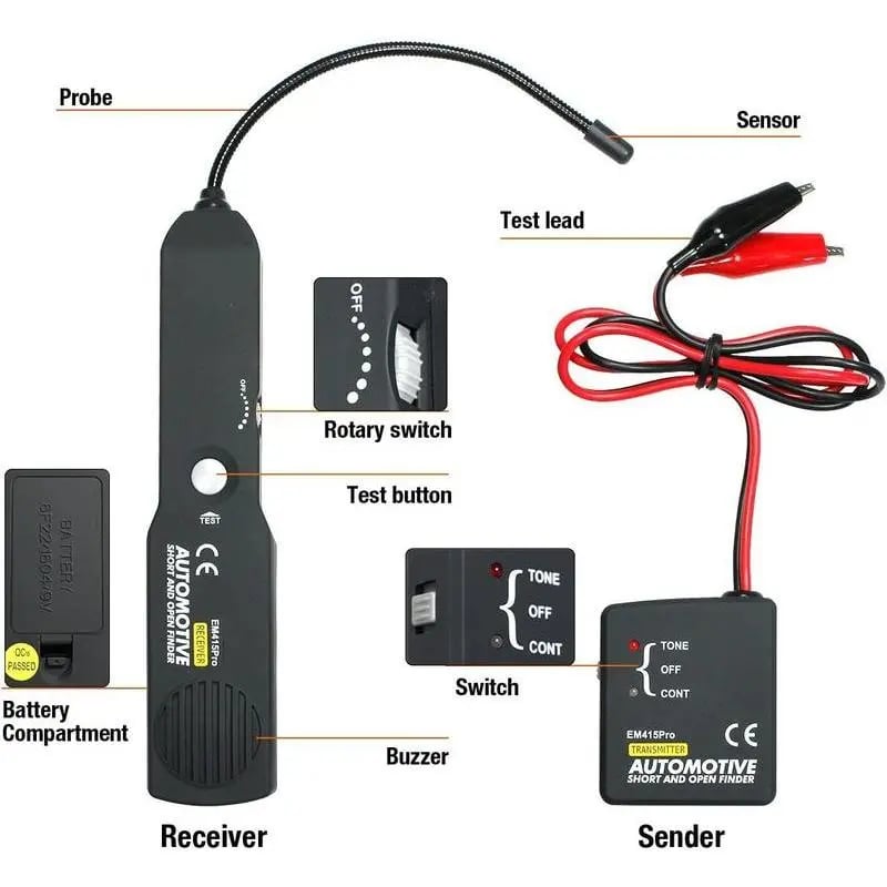 CILIFER® EM415Pro Automotive Electrical Open&Short Finder Circuit Tester.Tone Generator Cable Wire Breaker Fault Finder