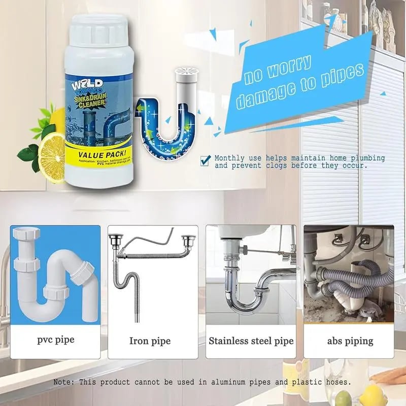 CILIFER® 🚰 WRLD Tornado Drain Cleaner | Dissolves 200+ Clogs & Kills Bacteria 🔥🔥