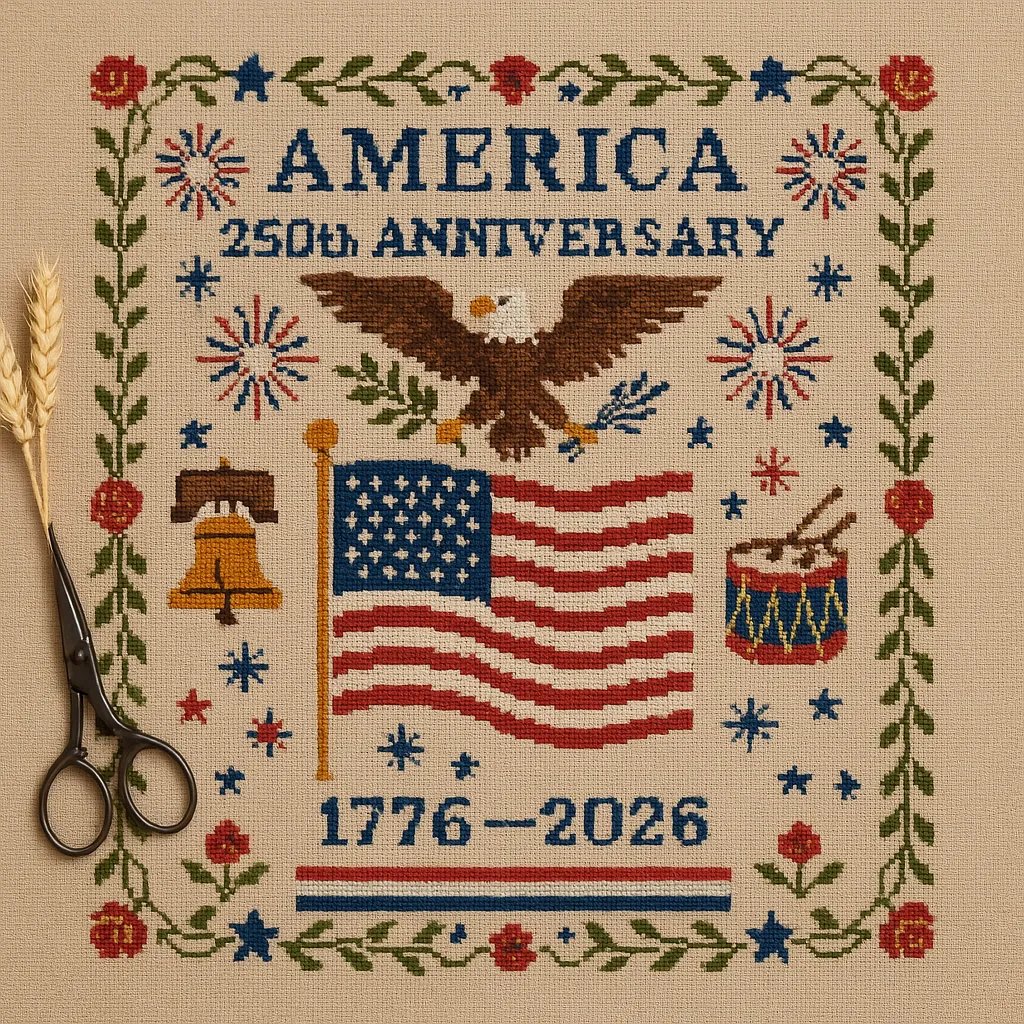 ✨Cilifer® 250th Anniversary of America Cross Stitch Kit – Celebrate with Craft and Tradition