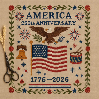 ✨Cilifer® 250th Anniversary of America Cross Stitch Kit – Celebrate with Craft and Tradition