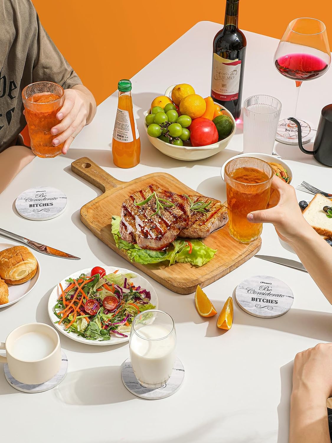 Cilifer® Funny Sandstone Absorbent Drinks Coasters