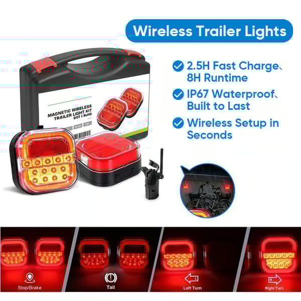 Cilifer® Wireless Trailer Lights 🚚✨ – Magnetic Tow Light Kit for Trucks & Trailers