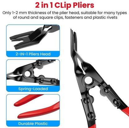 CILIFER® Automotive Electrical Disconnect Pliers Kit.Auto Repair Plier.High-Carbon Steel Connector Separator 60 ° Pliers.Hose Clamp Plier.Car Trim Clip Removal Pliers.Plug Release Tool and Wire Terminal Removal