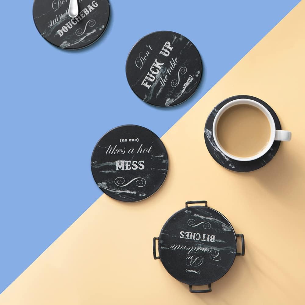 Cilifer® Funny Sandstone Absorbent Drinks Coasters