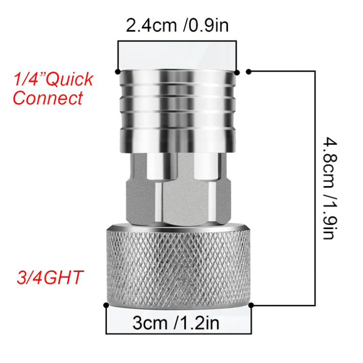 CILIFER® Garden Hose to Mini Power Washer Adapter-3/4 GHT to 1/4