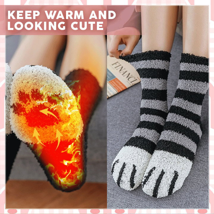 Cat Paw Fleece Socks