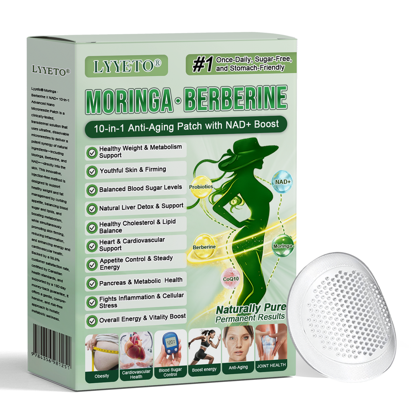 Official Store | ☀️☀️Lyyeto® Moringa Berberine + NAD+ 10-in-1 Nano Microneedle Patch(Just once a day, visible changes in 7 days)