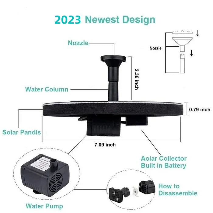 CILIFER® ⏳Time-Limited Special⏰Compact Solar Bird Fountain Pump – Keep Your Garden Alive! 🐦️