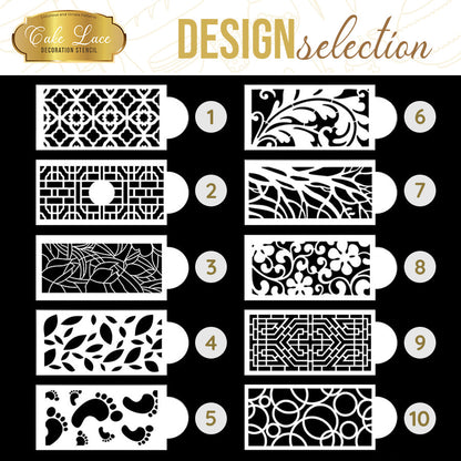 Cake Lace Decoration Stencil (Set of 10)