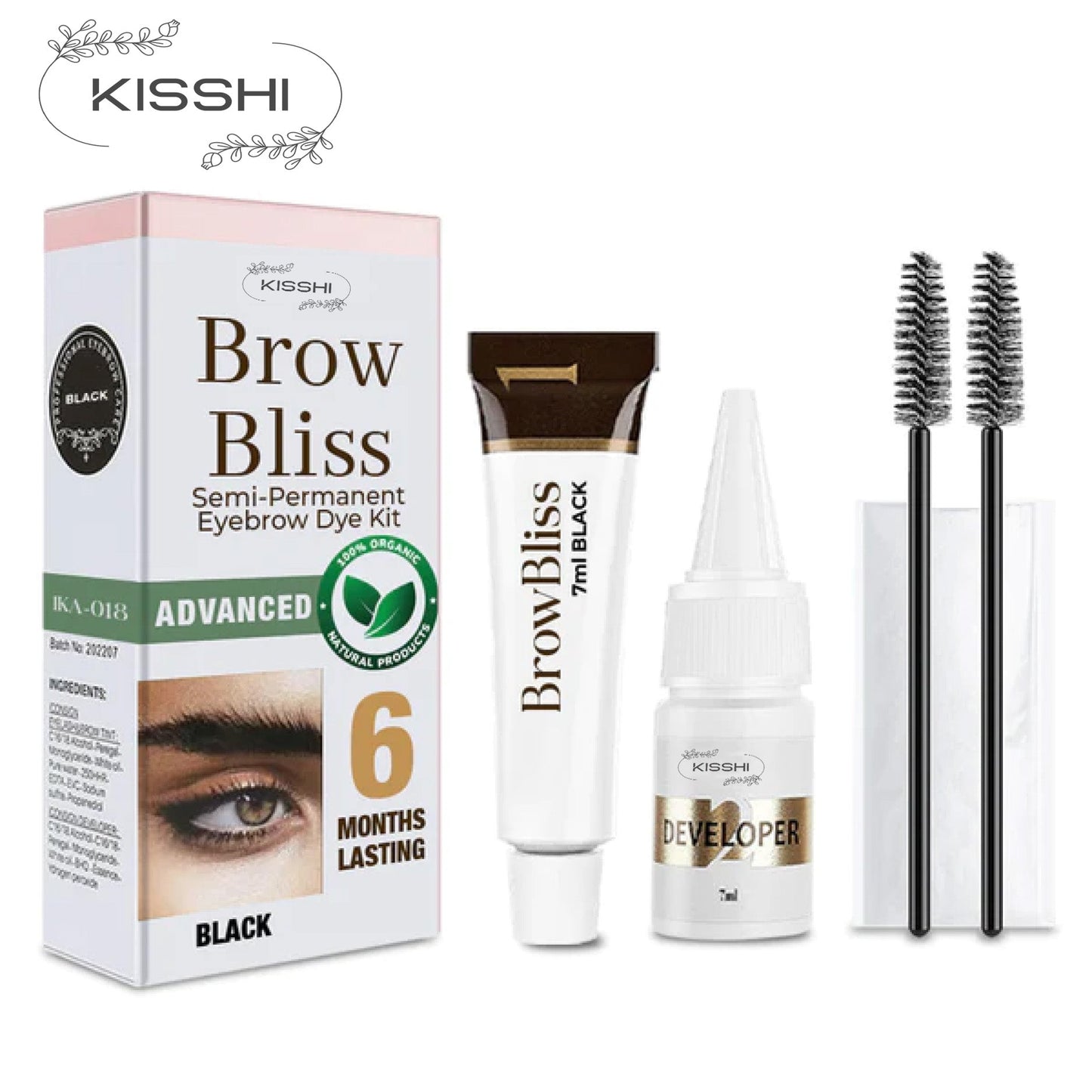 KISSHI™ BrowBliss Semi-Permanent Eyebrow Tinting Kit